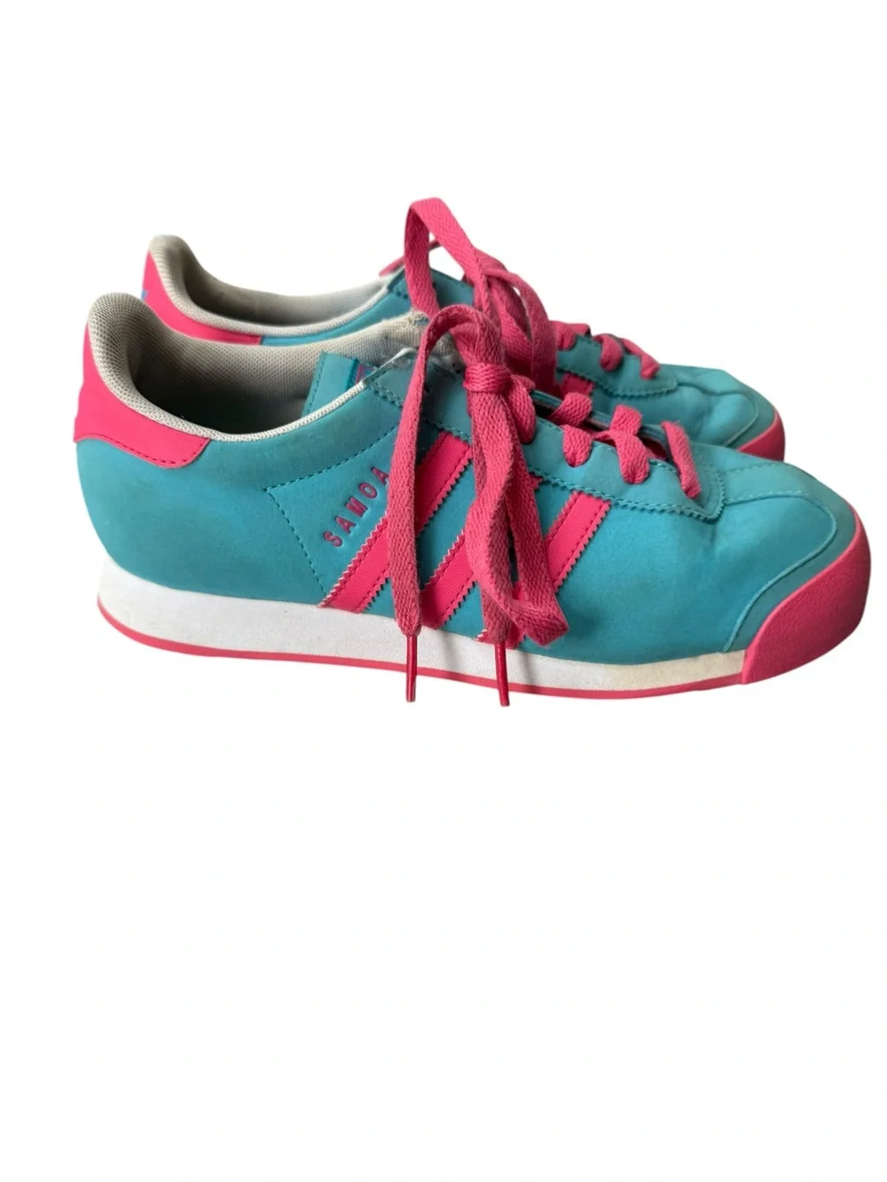 adidas Rita Ora + Samoa Turquoise Hot Pink Women's Low-Top Sneakers Size 6